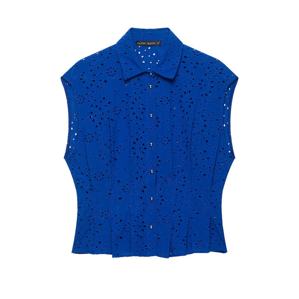 Hollow embroidery shirt