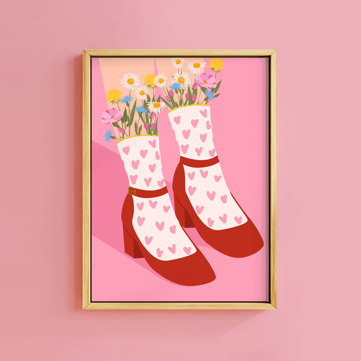 GIRL IN HEART SOCKS PRINT