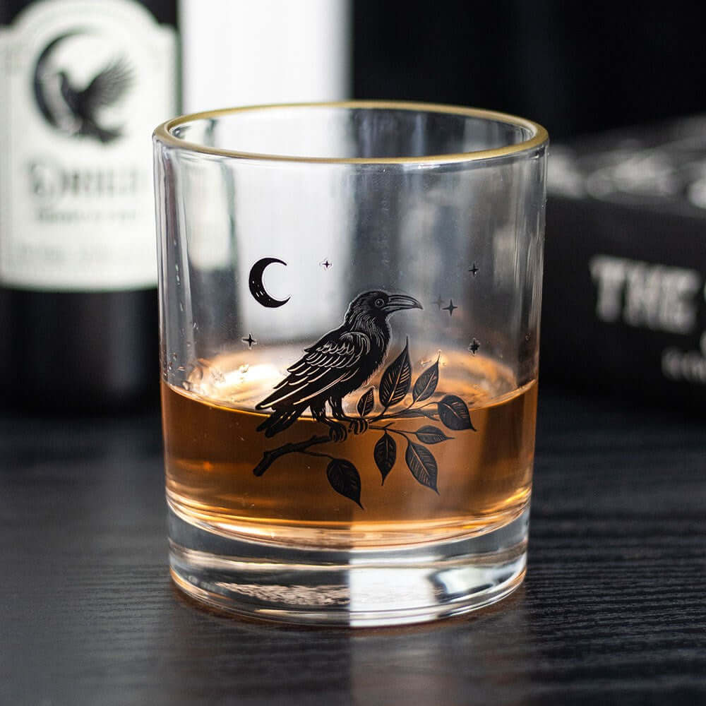 Verre à Corbeau Perché Cadeaux Gothiques