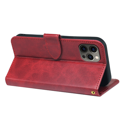 Étui portefeuille à rabat en cuir pour iPhone 14