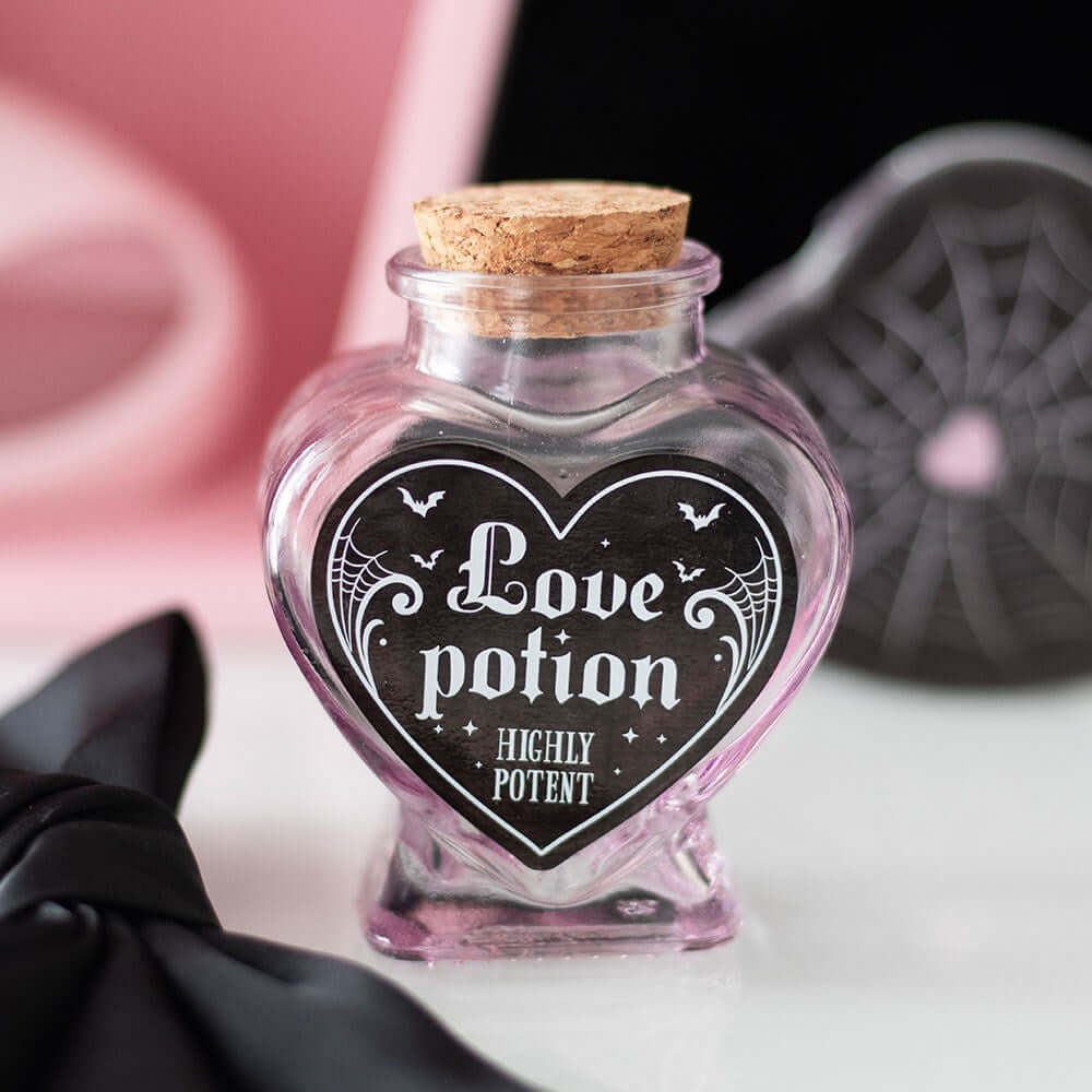 Gothic Gifts Love Potion Decorative Glass Heart Potion Bottle