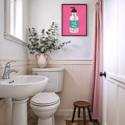 WASH YOUR HANDS WILD MEADOW PRINT