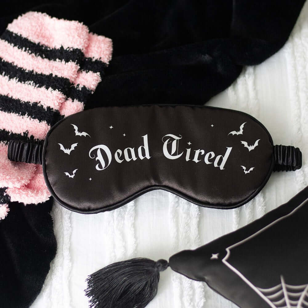Masque de sommeil gothique en satin « Dead Tired »