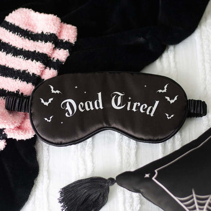 Masque de sommeil gothique en satin « Dead Tired »