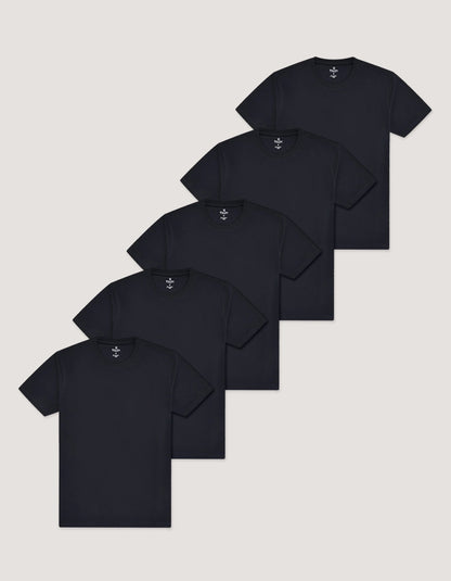 Lot de 5 t-shirts essentiels en coton noir