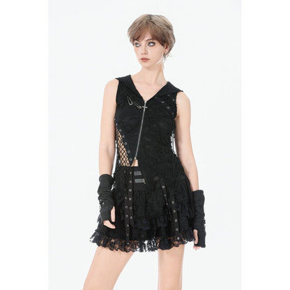 Dark in Love Rebel Punk Asymmetric Hooded Top