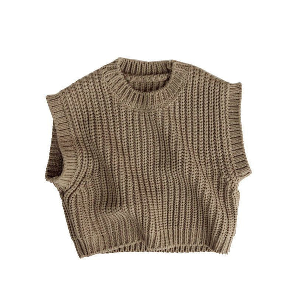 Gilet en laine épaissie à grosses rayures, pull de printemps et d'automne