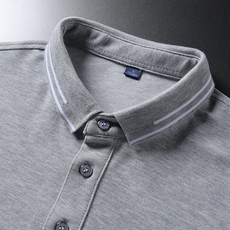 Anti-wrinkle Breathable Turn-down Collar Solid-color Shirt