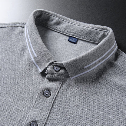 Anti-wrinkle Breathable Turn-down Collar Solid-color Shirt