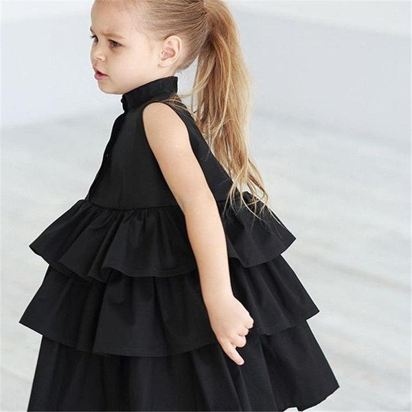 Robe sans manches unie simple pour petites et moyennes filles