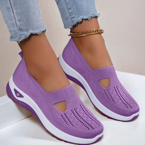 Chaussures Plates en Maille, Tendance, Respirantes, Antidérapantes, à Semelle Souple, Décontractées pour Femmes