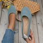 Women's Knit Mesh Slip-On Flat Shoes – Breathable Round Toe Casual Flats