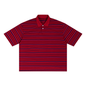 Unisex Striped Boxy Collared Polo Shirt