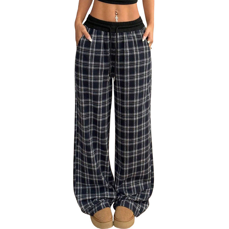 Retro Plaid Loose Casual Pants