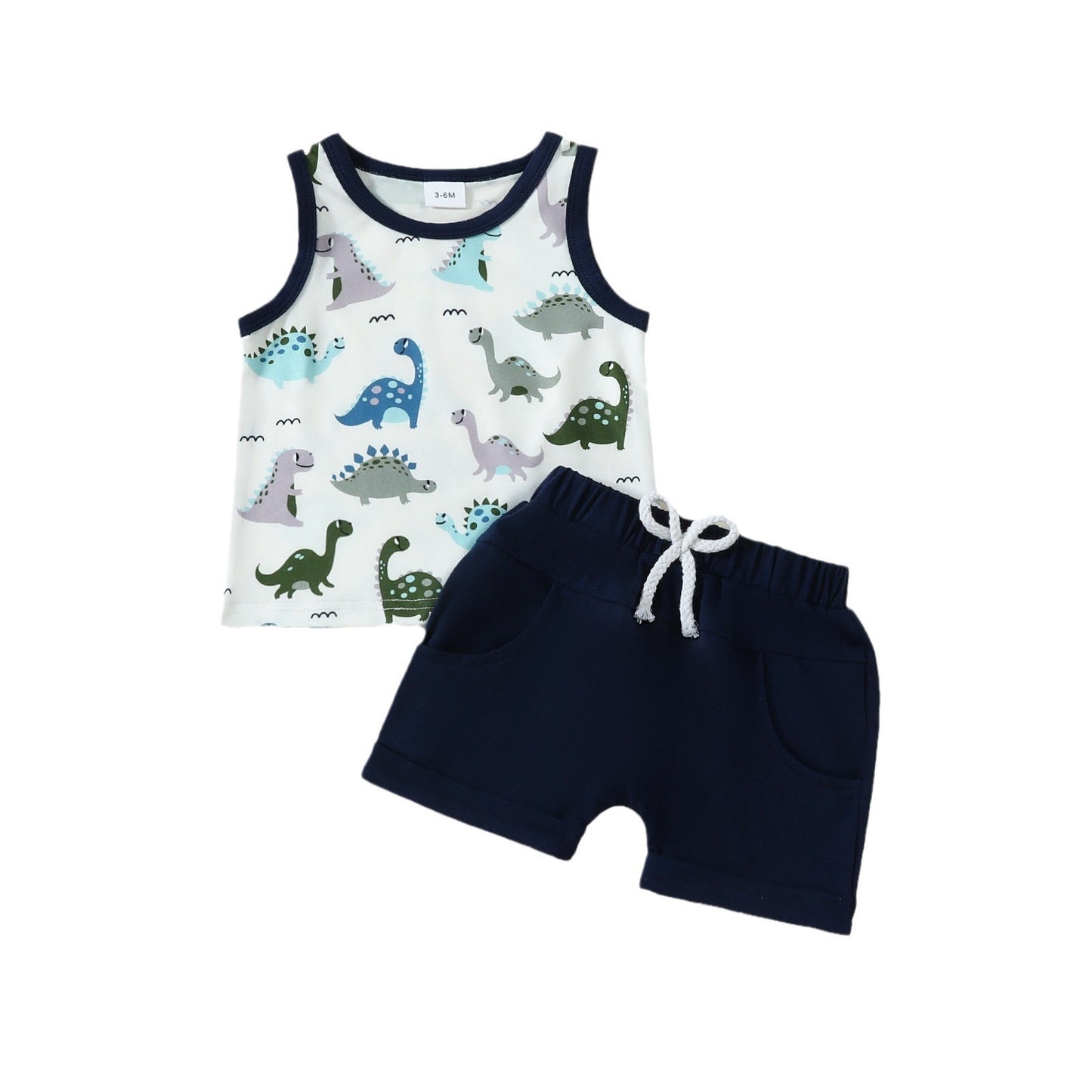 Boys Dinosaur Printed Two-piece Suit