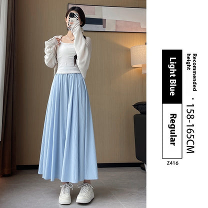 Summer High Waist A- Line Slimming Pleated Dress