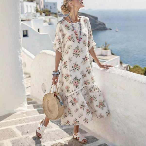 Womens Digital-Print Long Dress