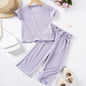 Girls Short Sleeve Trousers Suit