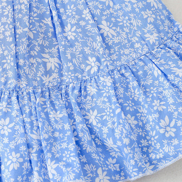 Girls' Floral Stitching Dress
