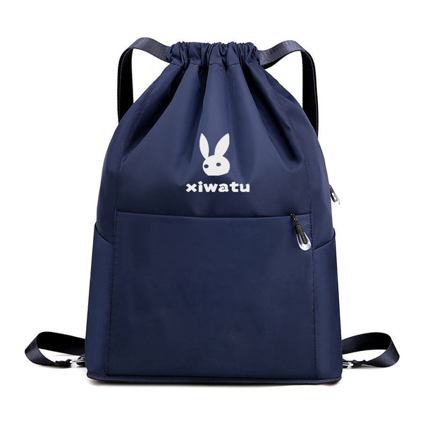 Drawstring Folding Backpack - Portable Nylon Daypack