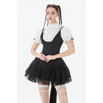 Chemisier noir et blanc en dentelle style cour Dark in Love
