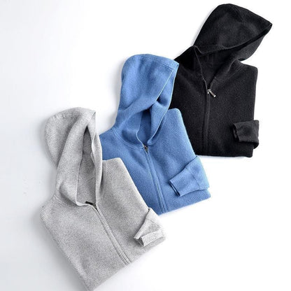 Men's Zipper Hooded Sweater Cardigan