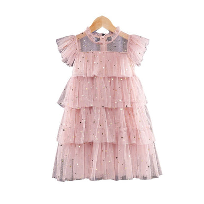Girls' Dress Fairy Dress Star Sequins Cake