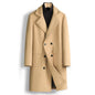 Men Double Breasted Mid-length Coat