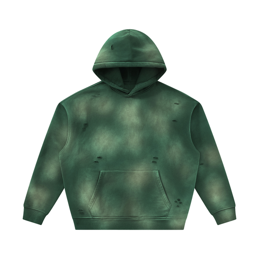 Unisex Sunfade Frayed Fleece Hoodie 350GSM
