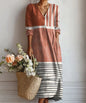 Lady's Linen Long-sleeved Dress