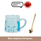 Porcelain Mug Water Glass With Cover Spoon