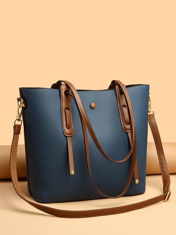 PU Leather Commuter Tote Bag