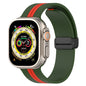 Magnetic Buckle Striped Two-tone