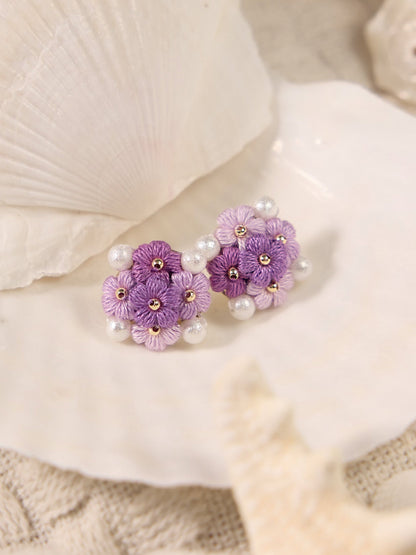 Alyssum Fairy Bloom Earrings – Delicate Floral Crochet Drops