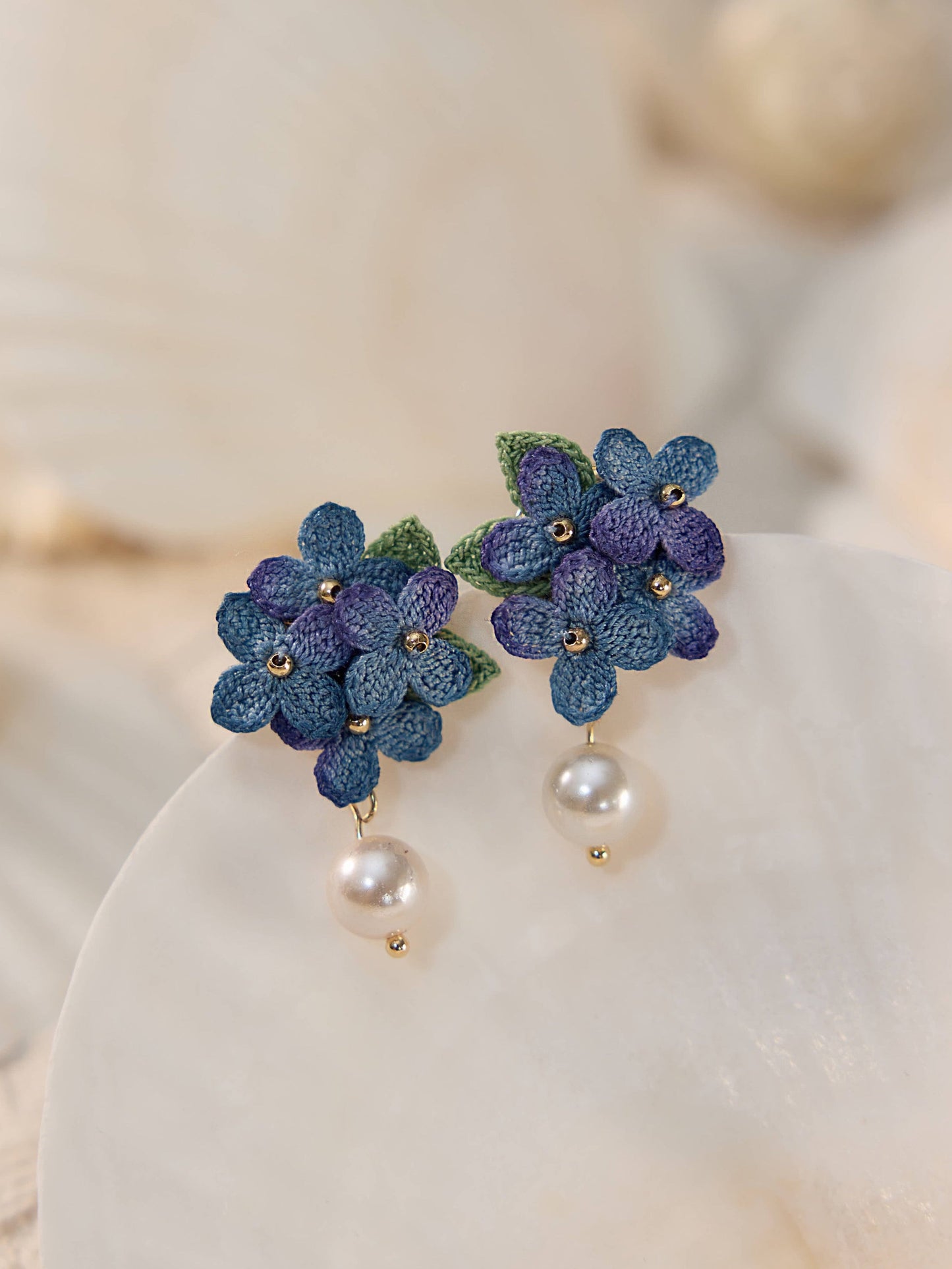 Alyssum Fairy Bloom Earrings – Delicate Floral Crochet Drops