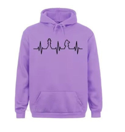 Chess Heartbeat 3D Digital Printed Long Sleeve Hoodie
