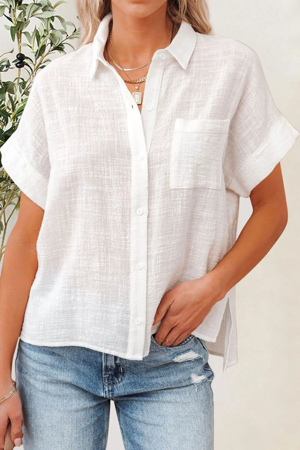 Chemise boutonnée à manches courtes