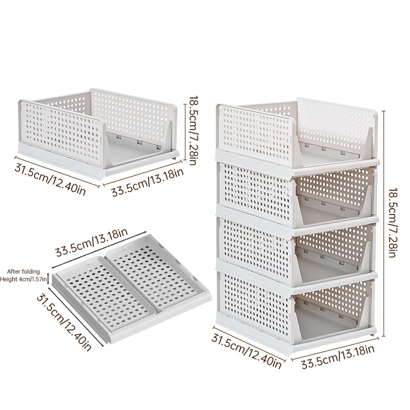 4 Pack Plastic Closet Organizer Bins