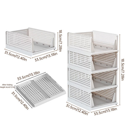 4 Pack Plastic Closet Organizer Bins