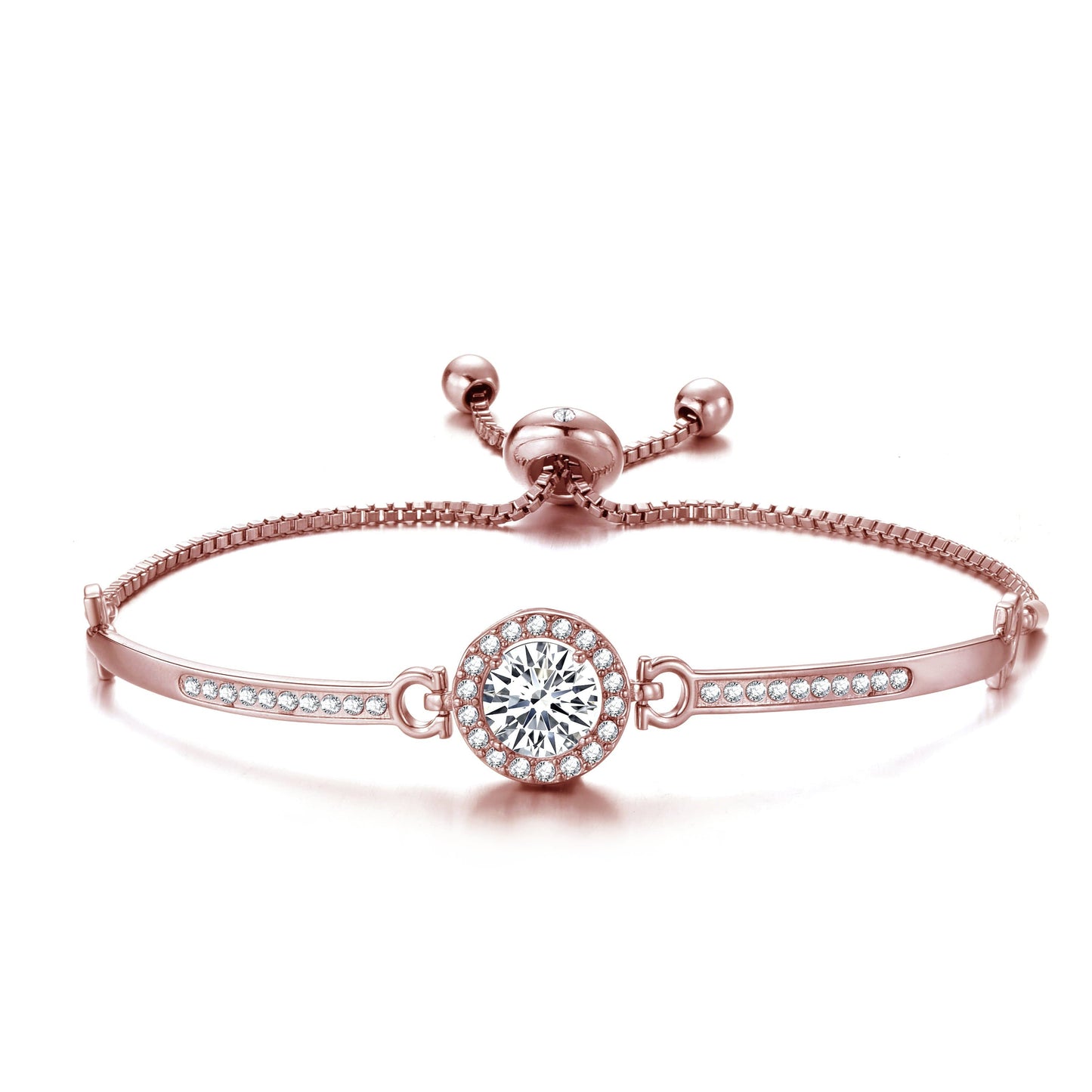 Rose Gold Plated Friendship Bracelets Created with Zircondia® Crystals
