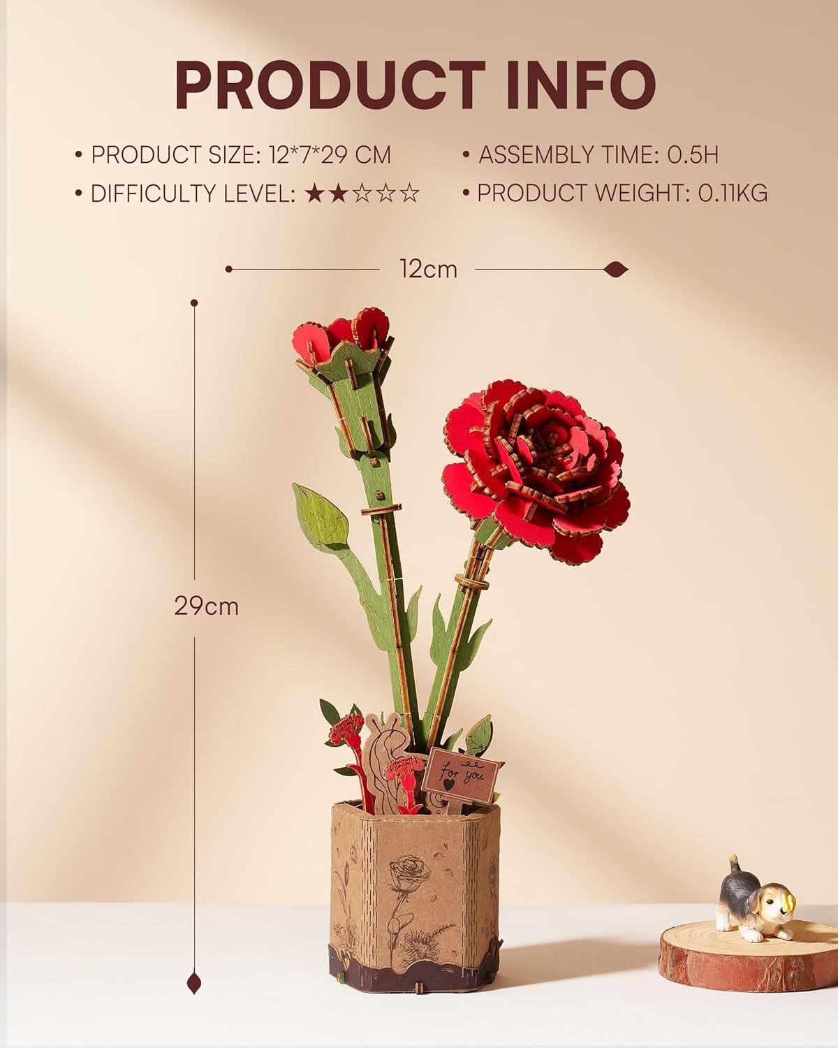 Flowers Bouquet Wooden Craft