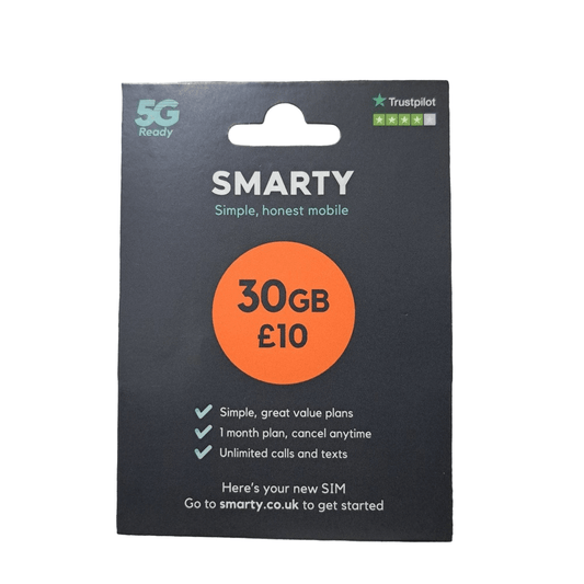 Carte SIM prépayée Smarty - 10 £