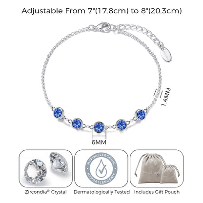 Dark Blue Crystal Chain Bracelet Created with Zircondia® Crystals