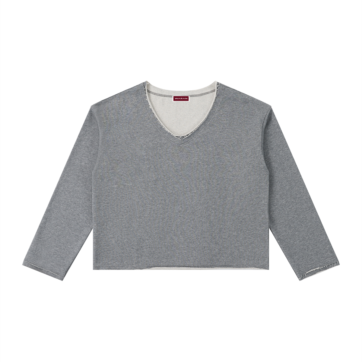 Women's Raw Hem Long Sleeve T-Shirt 310GSM