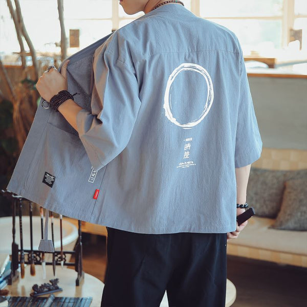 Chinese-Style 3/4-Sleeve Cardigan