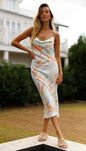 Printed suspender dress fashion