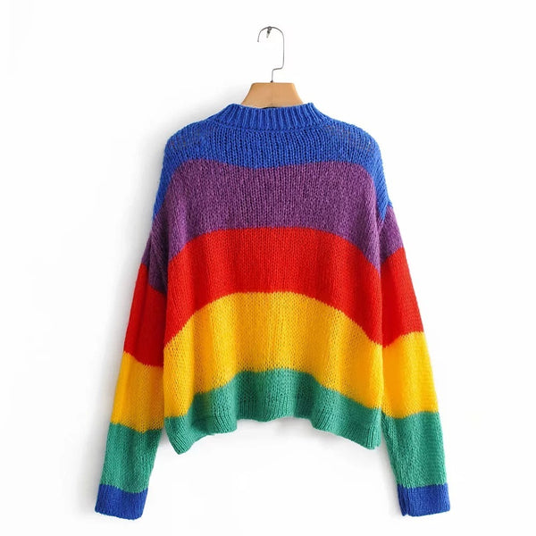 Knitted rainbow sweater - Stuffs & Savers