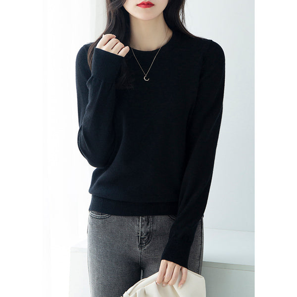 Womens Half High Collar Knitted Bottoming Shirt Sweater - Stuffs & Savers