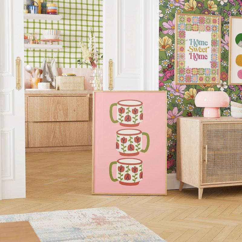 COTTAGE GINGHAM - SOFT MOSS WALLPAPER