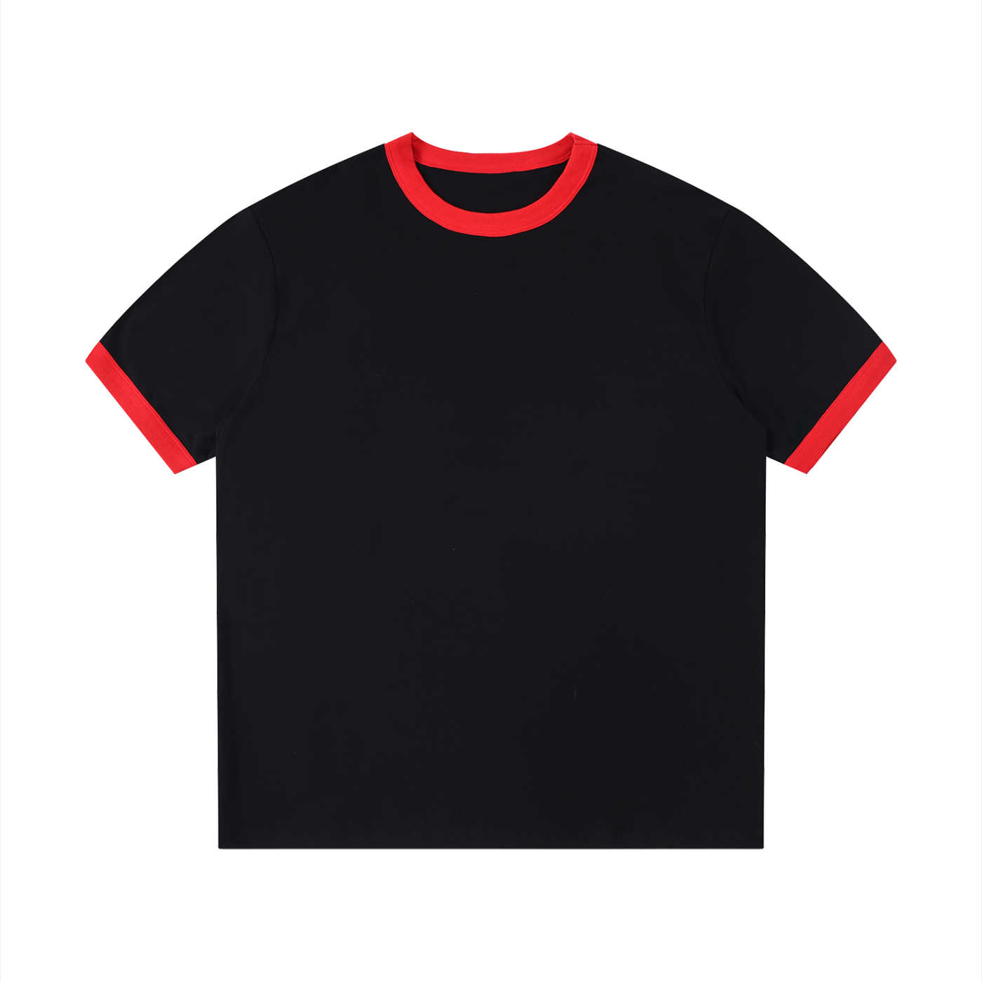 Contrast Edge Ribbed Crewneck T-Shirt